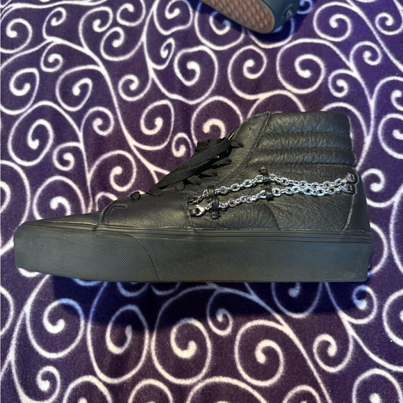 Black Platform Vans w/Detachable Chains Women’s Sz 10.5/Men’s Sz 9 - Picture 6 of 12